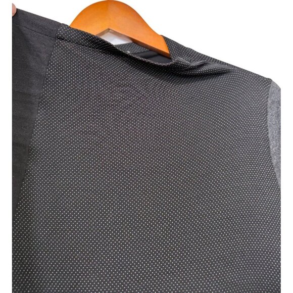 Alembika Asymmetric Tunic Top Black Long Slv Mixed Fabric/Pattern Size 3|US 8-10 - Picture 4 of 14